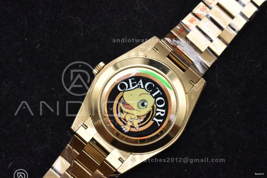 A2836 Steel Edition Dial Black (Gain QF 725 V4 Weight) TechFriendly Best President 904L Bracelet 40 YG Green on DayDate 0710